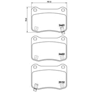 Brembo 4 x Rear Brake Pad Set P83134