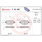 Brembo 4 x Front Brake Pad Set P23087