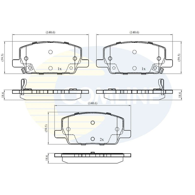 Comline 4 x Front Brake Pad Set CBP32437