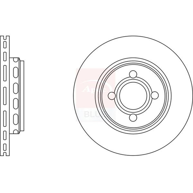 Apec 2 x Vented Front Brake Discs SDK6887