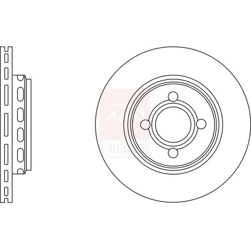 Apec 2 x Vented Front Brake Discs SDK6887