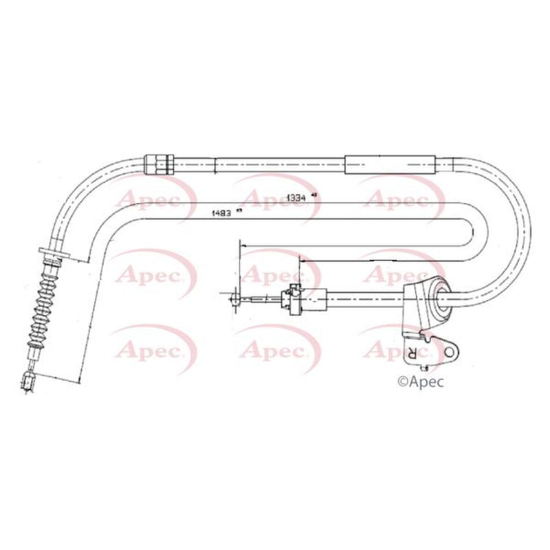 Apec Handbrake Cable Right Rear CAB1676