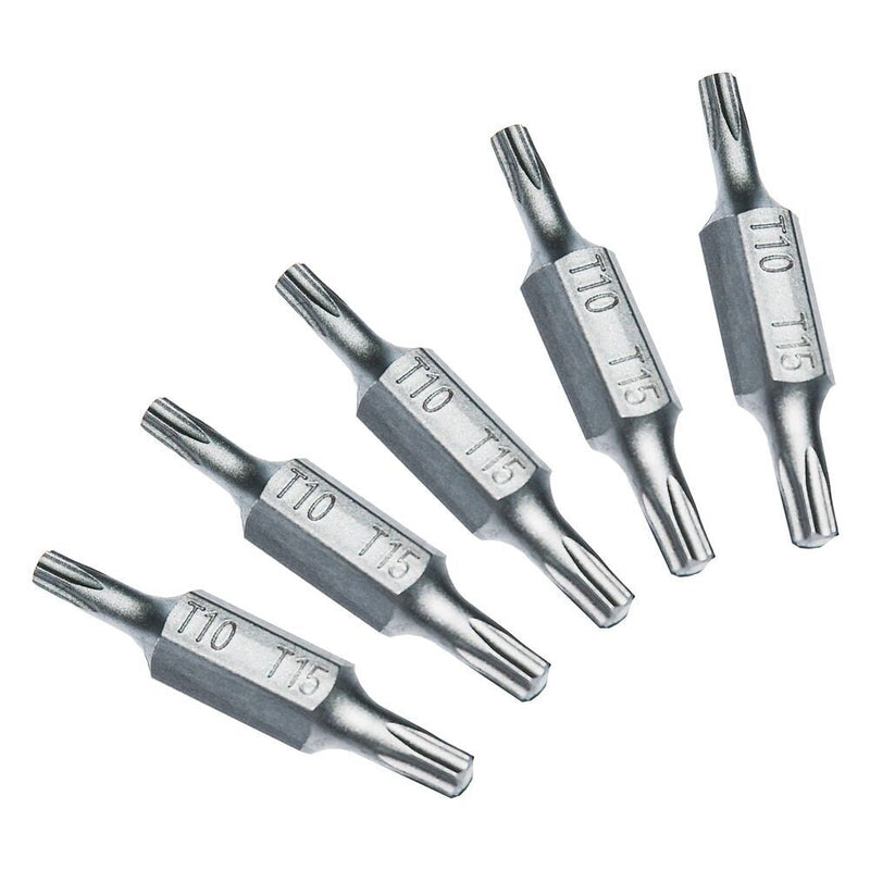 Teng Tools Bits TX10 TX15 Double Ended 1/4" Hex 5 Pieces