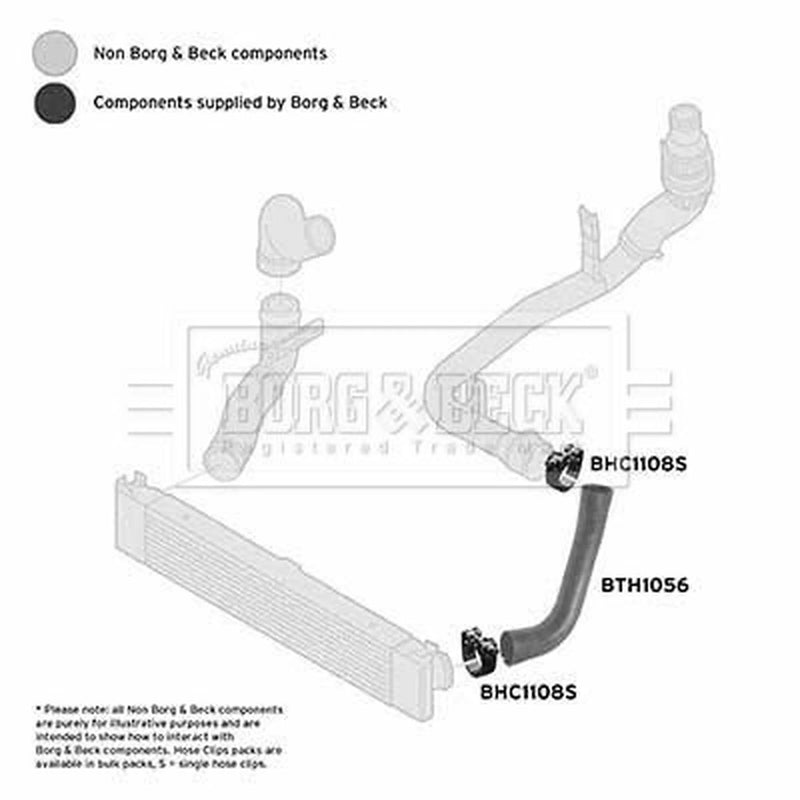 Borg & Beck Intercooler Turbo Charge Air Hose Front BTH1056