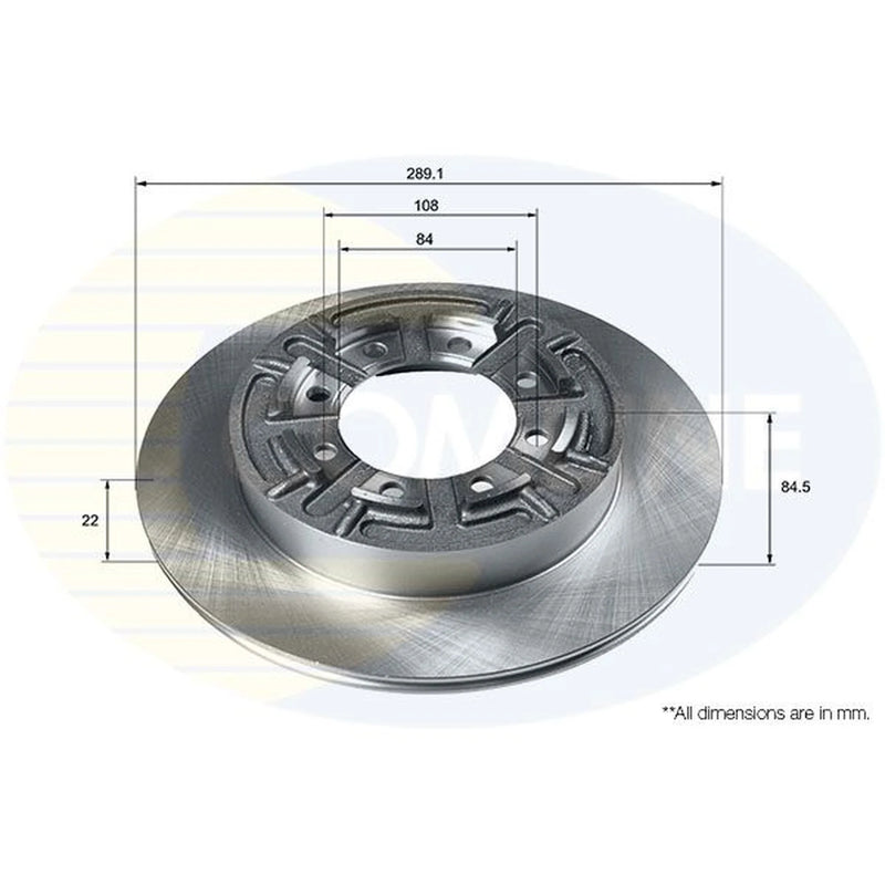 Comline 2 x Solid Rear Brake Discs ADC9108