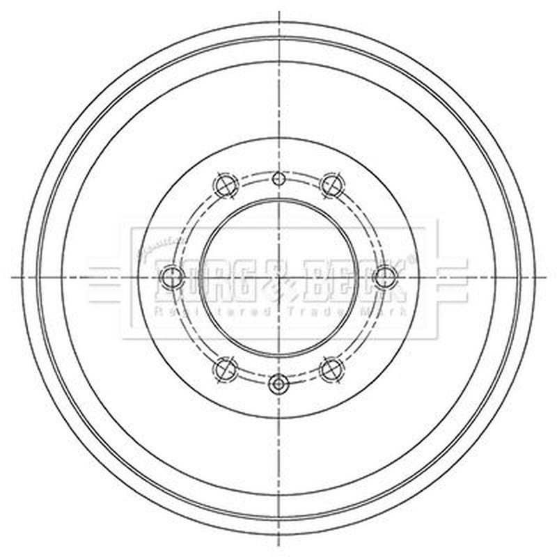 Borg & Beck Brake Drum Assembly Rear BBR7265