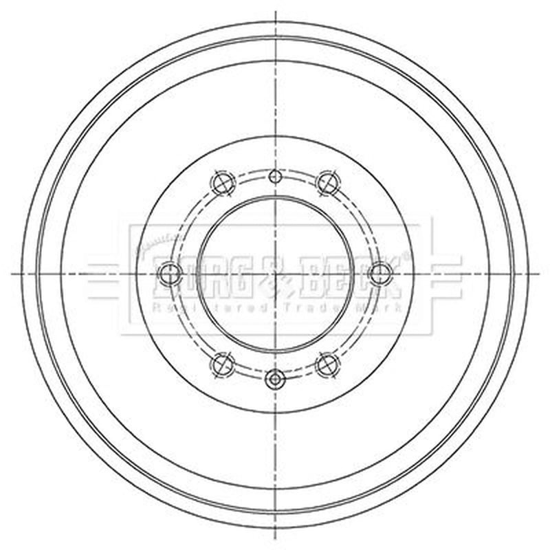 Borg & Beck Brake Drum Assembly Rear BBR7265