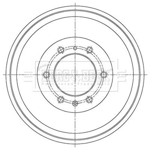 Borg & Beck Brake Drum Assembly Rear BBR7265