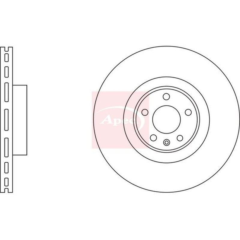 Apec 2 x Vented Front Brake Discs DSK3205