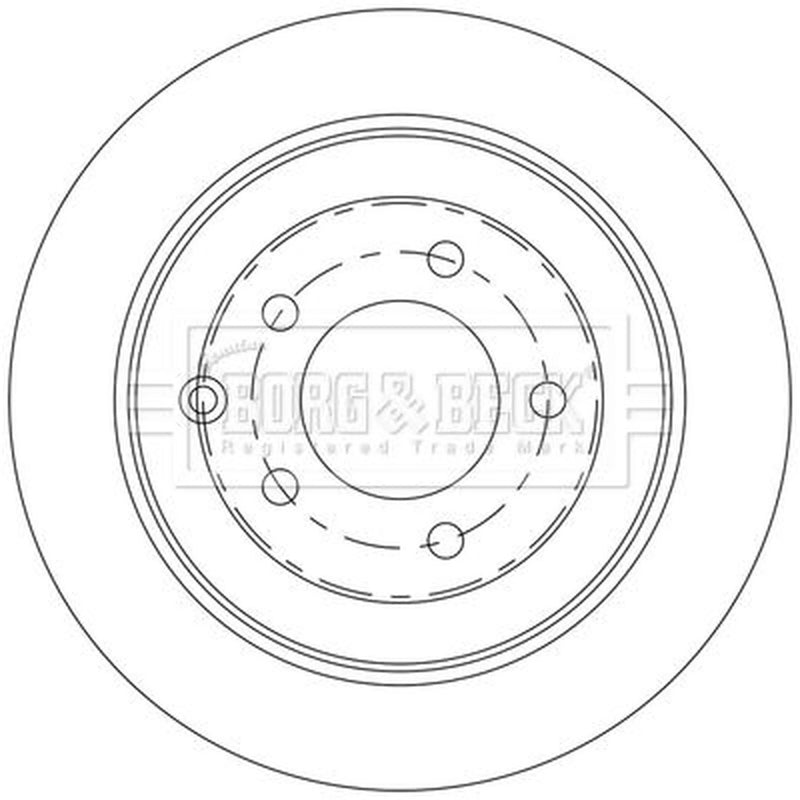 Borg & Beck 2 x Solid Rear Brake Discs BBD5565