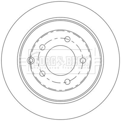 Borg & Beck 2 x Solid Rear Brake Discs BBD5565