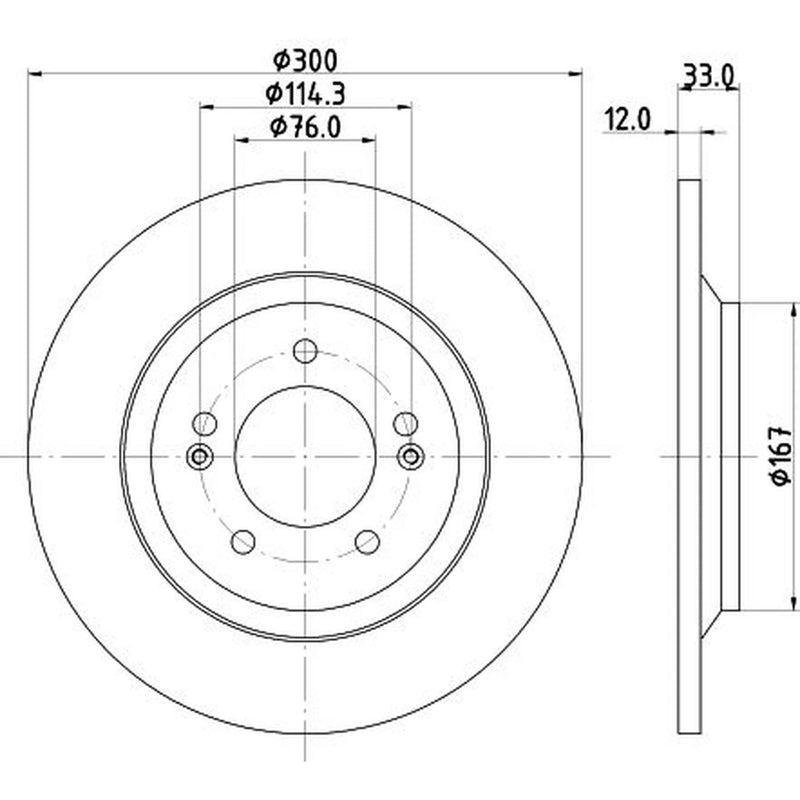 DON 2 x Solid Rear Brake Discs PCD17392