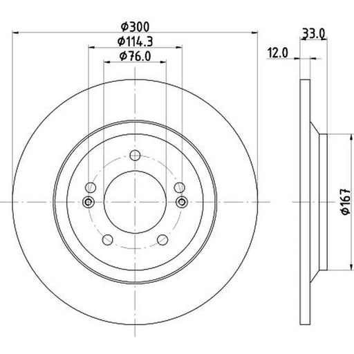 DON 2 x Solid Rear Brake Discs PCD17392