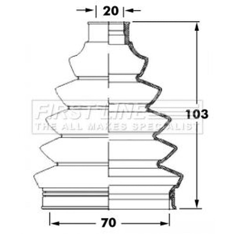 First Line Drive Shaft Bellow Kit Front Left Thermoplast FCB6047