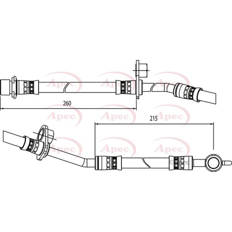 Apec Brake Hydraulic Hose Line Front Right HOS4078