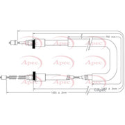 Apec Handbrake Cable Left Rear CAB1616
