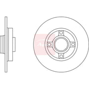 Apec 2 x Solid Rear Brake Discs DSK2444