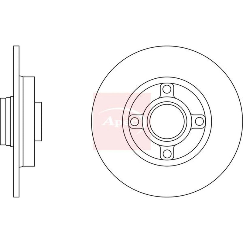 Apec 2 x Solid Rear Brake Discs DSK2444