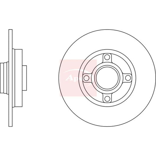 Apec 2 x Solid Rear Brake Discs DSK2444