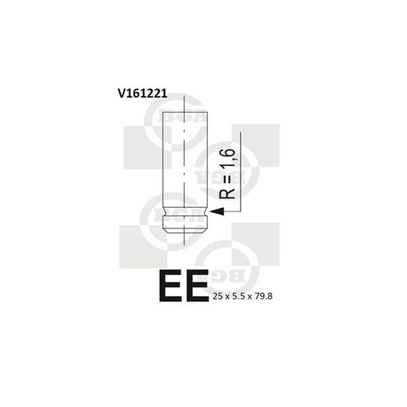 BGA Engine Exhaust Valve 25mm Head V161221