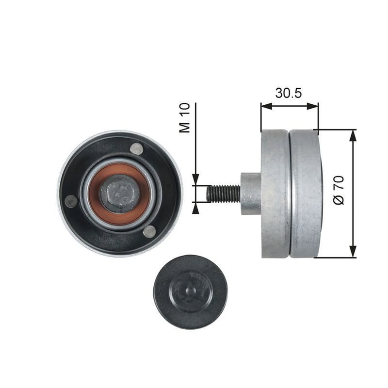 Gates V-Ribbed Belt Deflection/Guide Pulley T36511