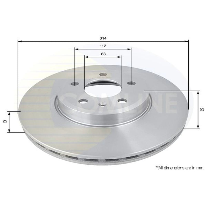 Comline 2 x Front Brake Discs ADC1476V