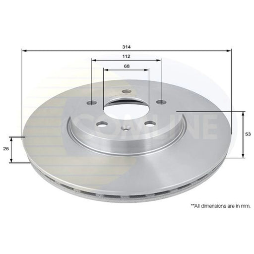 Comline 2 x Front Brake Discs ADC1476V