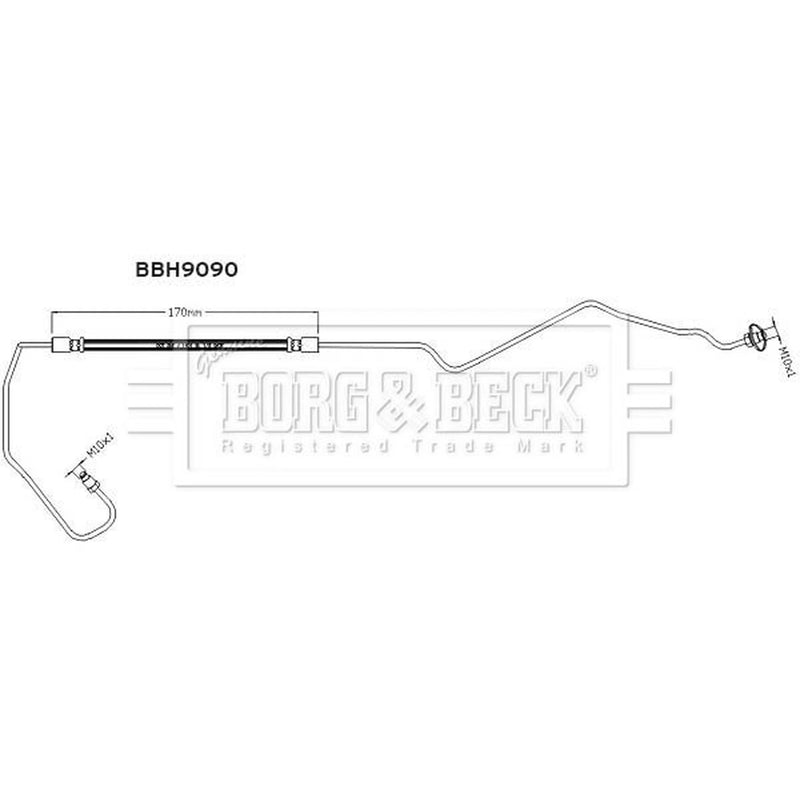 Borg & Beck Brake Hydraulic Hose Line Rear BBH9090