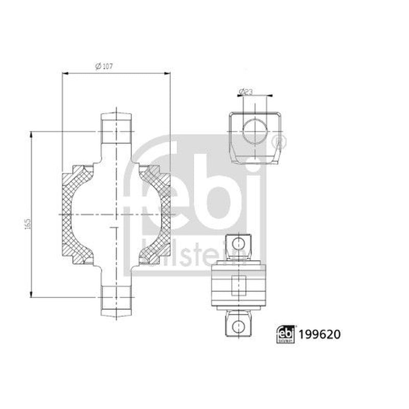 Febi Guide Strut Repair Kit 107mm OD Thick Rear 199620