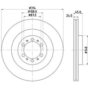 DON 2 x Front Brake Discs PCD14852