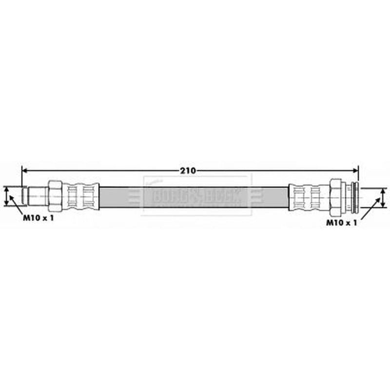 Borg & Beck Brake Hydraulic Hose Line Rear Left BBH6131