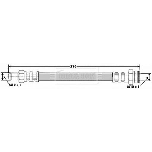 Borg & Beck Brake Hydraulic Hose Line Rear Left BBH6131