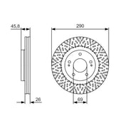 Bosch 2 x Vented Front Brake Discs 0 986 479 527