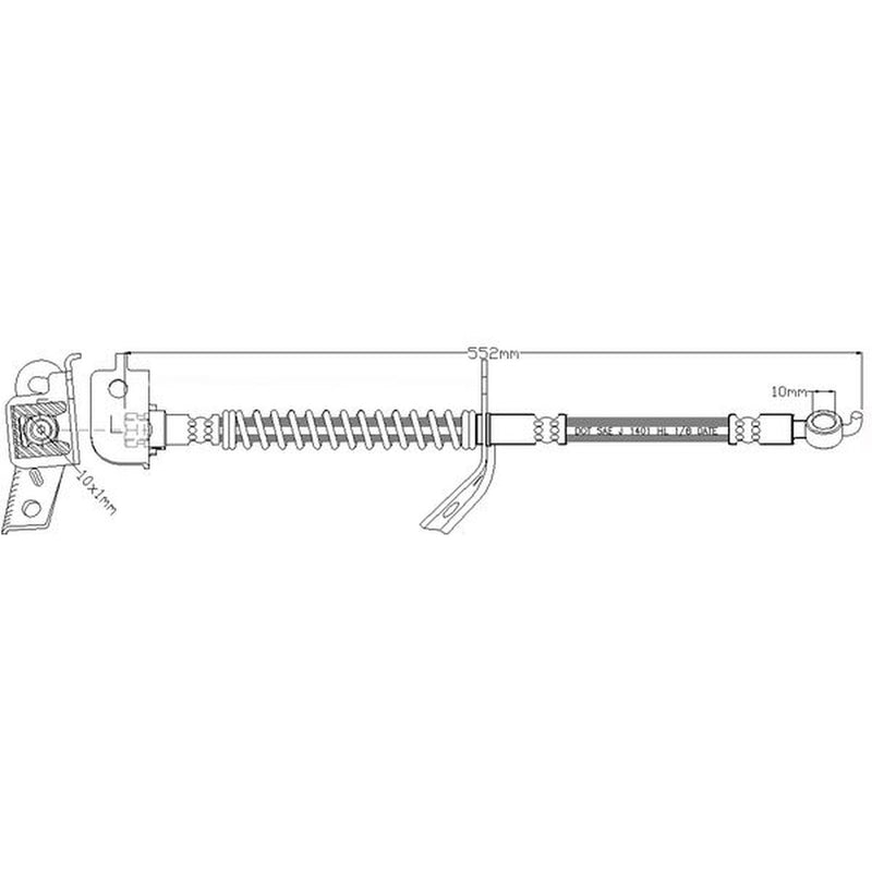 Abtex Brake Hydraulic Hose Line Front Right ABH1215R