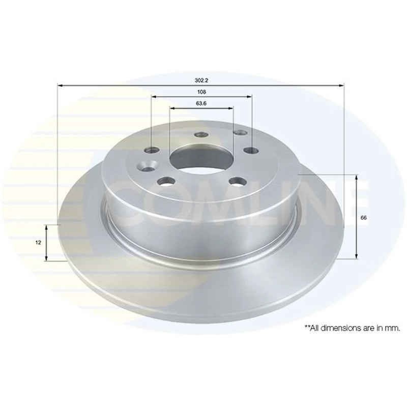 Comline 2 x Solid Rear Brake Discs ADC1326