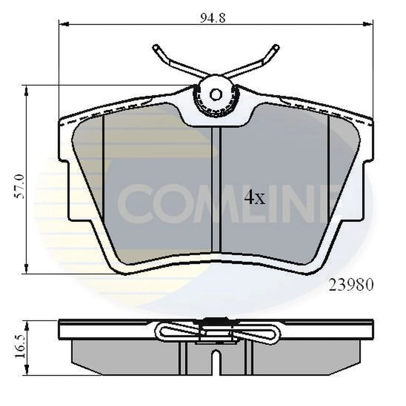 Comline 4 x Rear Brake Pad Set CBP0874
