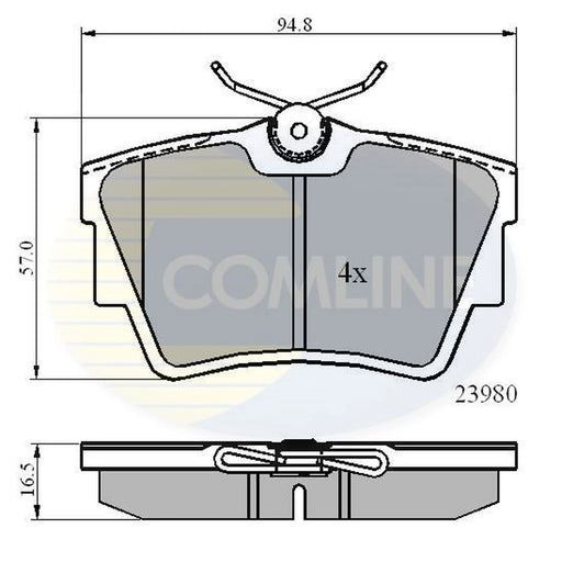 Comline 4 x Rear Brake Pad Set CBP0874
