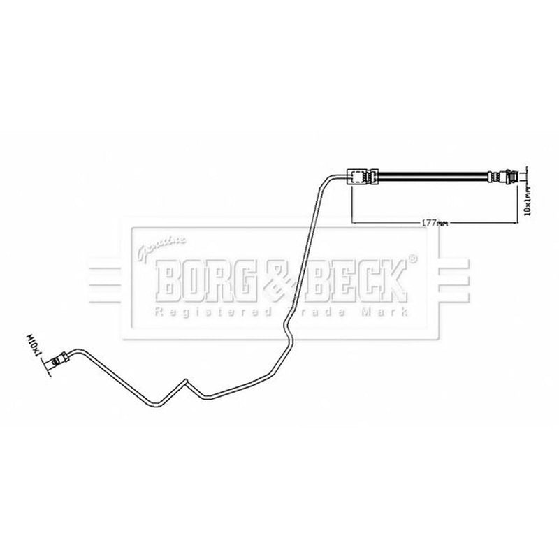 Borg & Beck Brake Hydraulic Hose Line Rear BBH8817