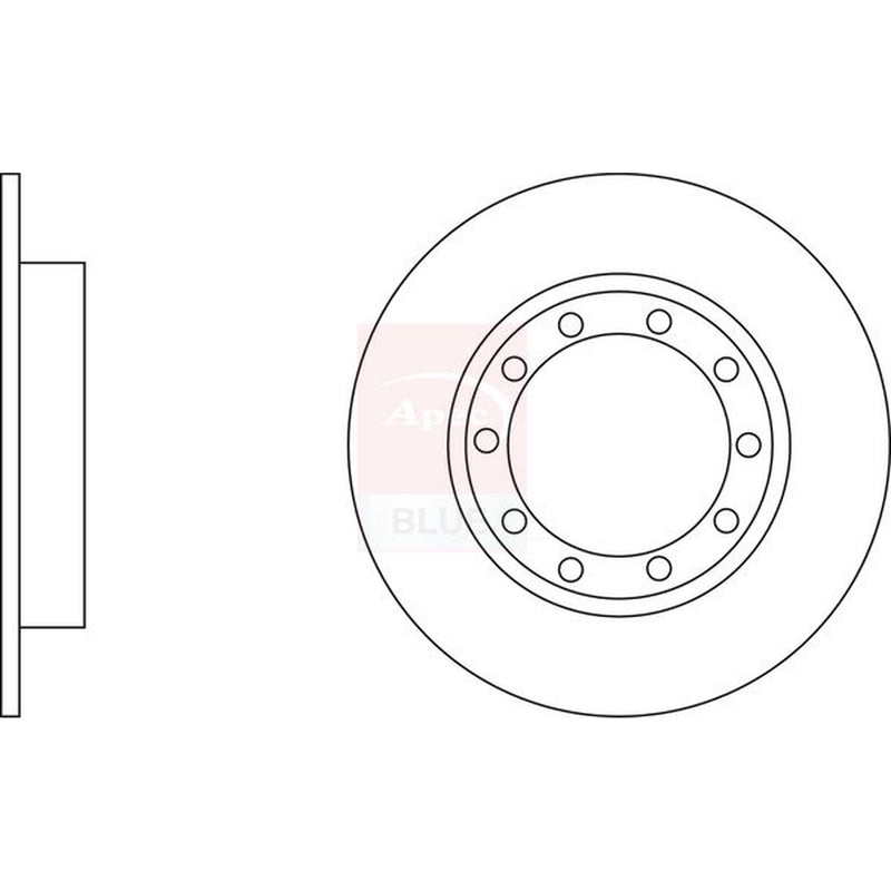 Apec 2 x Solid Rear Brake Discs SDK6727