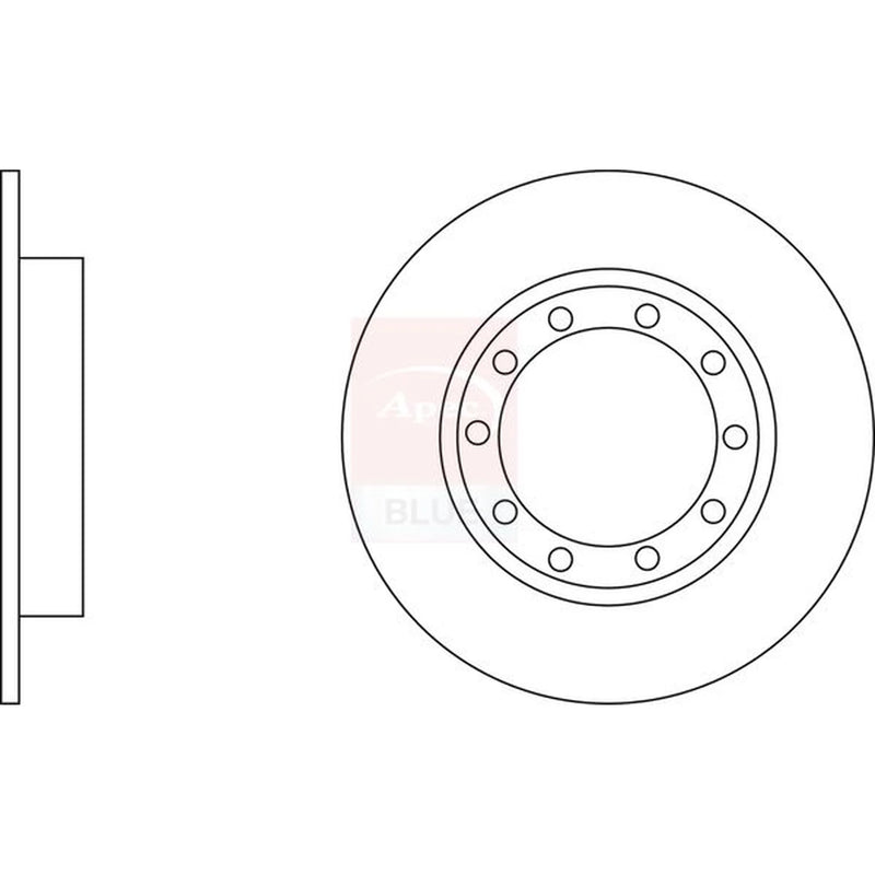 Apec 2 x Solid Rear Brake Discs SDK6727