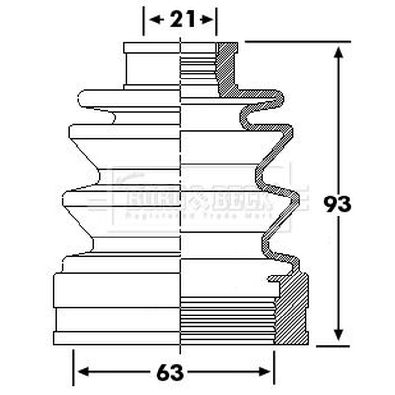 Borg & Beck Drive Shaft Bellow Kit Front Left BCB6245