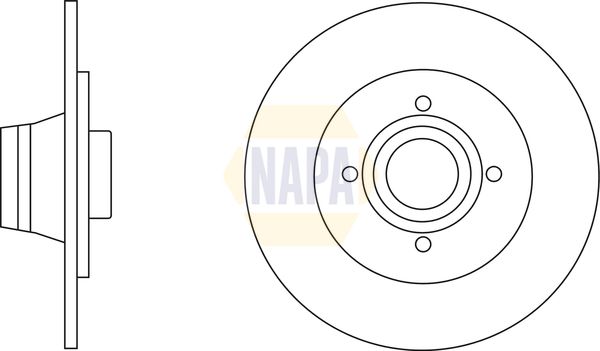 NAPA Rear Brake Solid Discs & Pads fits CITROËN PEUGEOT RENAULT