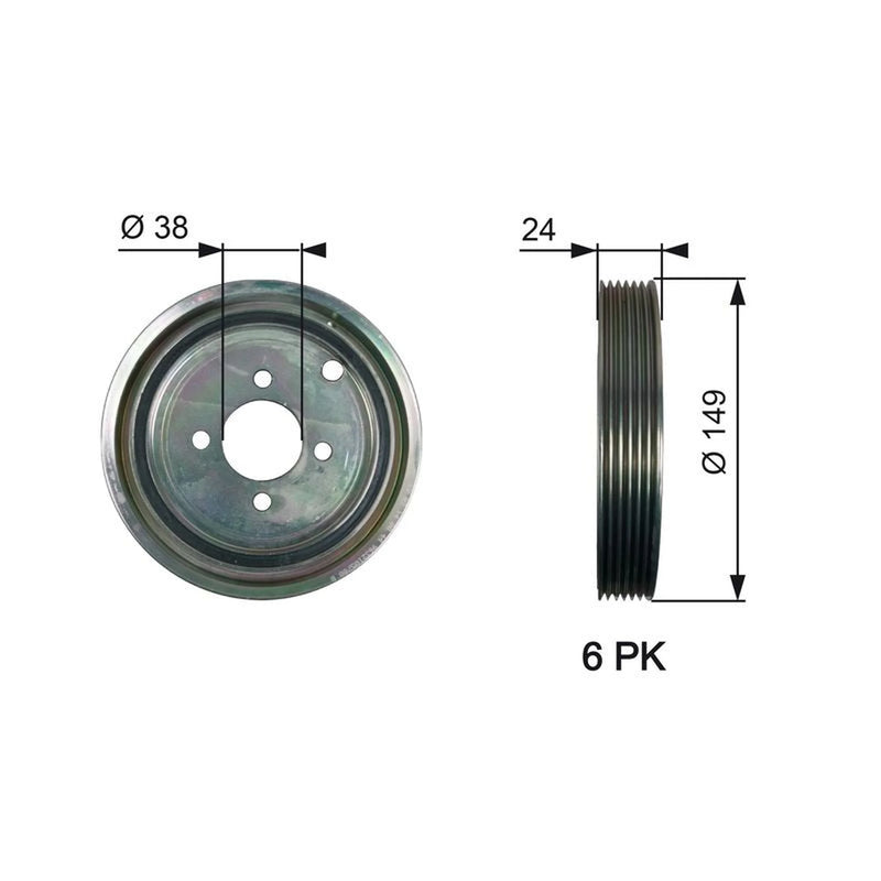Gates Crank Shaft Belt Pulley TVD1099