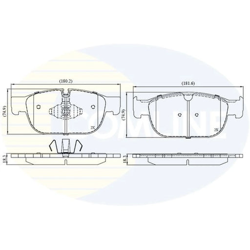 Comline 4 x Front Brake Pad Set CBP02399