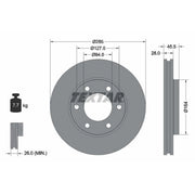 Textar 2 x Vented Front Brake Discs 92113000