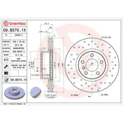 Brembo Xtra 2 x Perforated/Vented Front Brake Discs 09.B570.1X