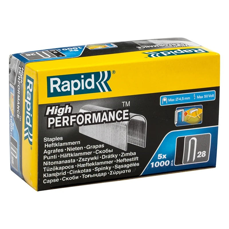 Rapid 28/10 10mm DP x 5m Galvanised Staples (Box 1000 x 5) - 11893510