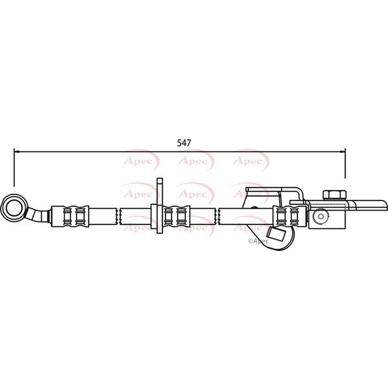 Apec Brake Hydraulic Hose Line Front Right HOS3594