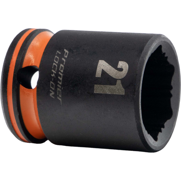 Sealey 1/2"Dr Lock-On Impact Socket 21mm (Orange Coded Ring)
