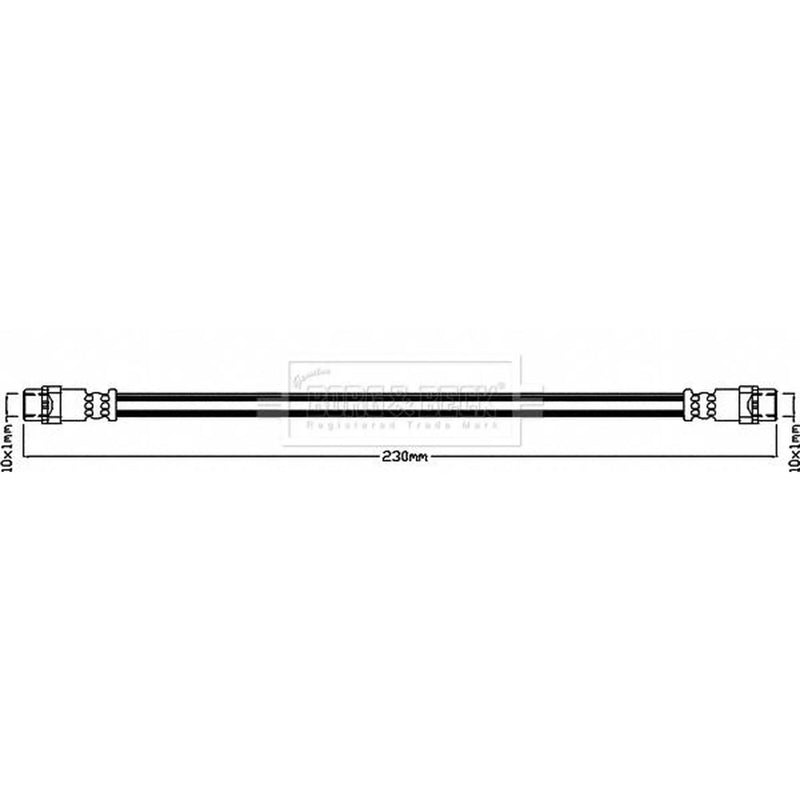 Borg & Beck Brake Hydraulic Hose Line Rear BBH7994